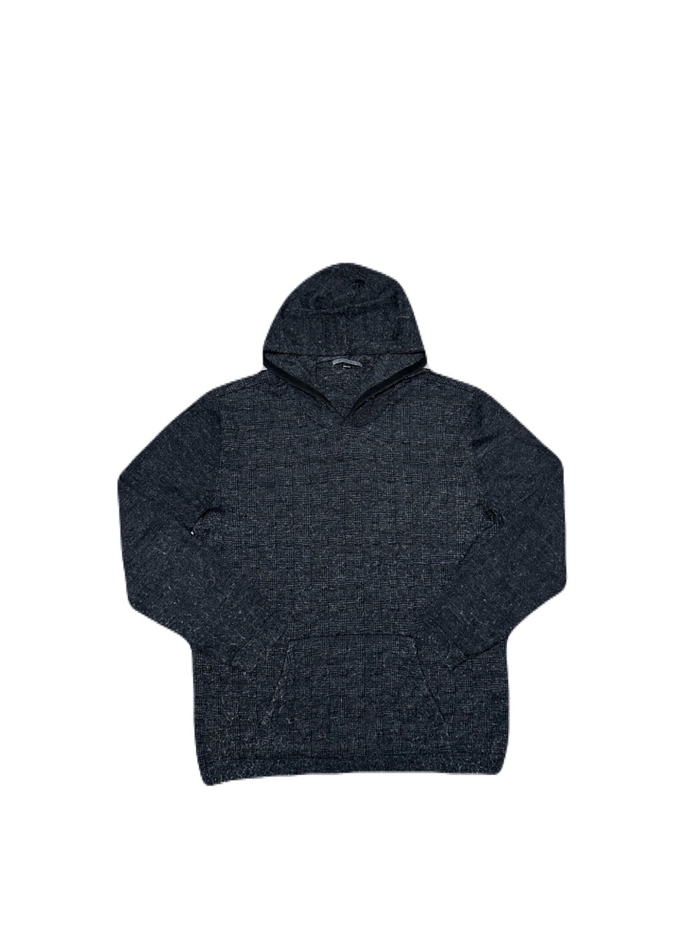John Varvatos Wool Mohair Knit Sweater Hoodie Men’s XL Gray Lightweight